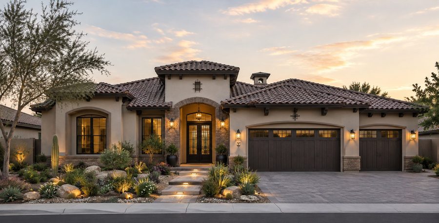 Beautiful Phoenix area home with desert landscaping, inspected by Truss Home Inspections